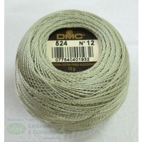 DMC Perle 12 Cotton #524 VERY LIGHT FERN GREEN 10g Ball 120m