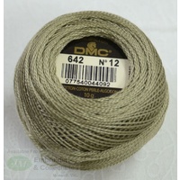 DMC Perle (Pearl) 12 Cotton #642 DARK BEIGE GREY 10g Ball 120m