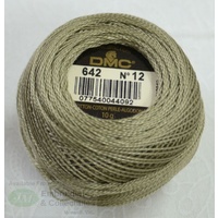DMC Perle 12 Cotton #642 DARK BEIGE GREY 10g Ball 120m