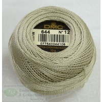 DMC Perle (Pearl) 12 Cotton #644 MEDIUM BEIGE GREY 10g Ball 120m