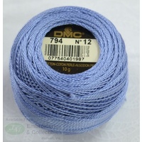 DMC Perle (Pearl) 12 Cotton #794 LIGHT CORNFLOWER BLUE 10g Ball 120m