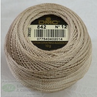 DMC Perle (Pearl) 12 Cotton #842 VERY LIGHT BEIGE BROWN 10g Ball 120m
