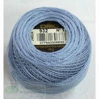 DMC Perle (Pearl) 12 Cotton #932 LIGHT ANTIQUE BLUE 10g Ball 120m