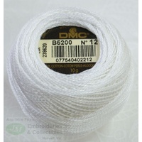 DMC Perle 12 Cotton #B5200 WHITE 10g Ball 120m