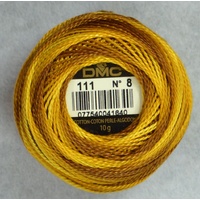 DMC Perle 8 Cotton #111 VARIEGATED MUSTARD 10g Ball 80m