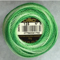 DMC Perle (Pearl) 8 Cotton #125 VARIEGATED SEAFOAM GREEN 10g Ball 80m