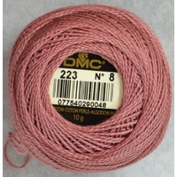 DMC Perle (Pearl) 8 Cotton #223 LIGHT SHELL PINK 10g Ball 80m