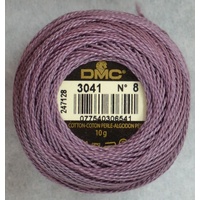 DMC Perle 8 Cotton #3041 MEDIUM ANTIQUE VIOLET 10g Ball 80m
