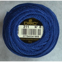 DMC Perle (Pearl) 8 Cotton #311 MEDIUM NAVY BLUE 10g Ball 80m