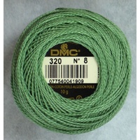 DMC Perle (Pearl) 8 Cotton #320 MEDIUM PISTACHIO GREEN 10g Ball 80m