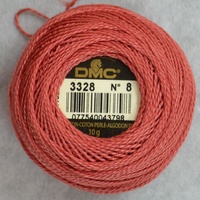 DMC Perle (Pearl) 8 Cotton #3328 DARK SALMON PINK 10g Ball 80m