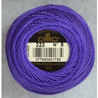DMC Perle (Pearl) 8 Cotton #333 VERY DARK BLUE VIOLET 10g Ball 80m