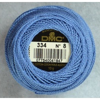DMC Perle (Pearl) 8 Cotton #334 MEDIUM BABY BLUE 10g Ball 80m