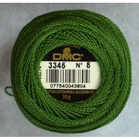 DMC Perle 8 Cotton #3345 DARK HUNTER GREEN 10g Ball 80m