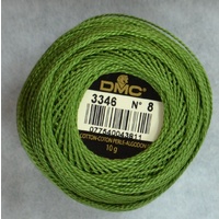 DMC Perle (Pearl) 8 Cotton #3346 HUNTER GREEN 10g Ball 80m