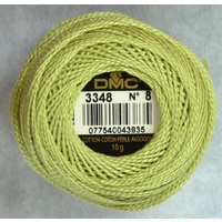 DMC Perle (Pearl) 8 Cotton #3348 LIGHT YELLOW GREEN 10g Ball 80m