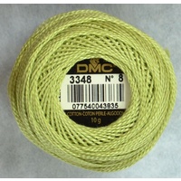 DMC Perle 8 Cotton #3348 LIGHT YELLOW GREEN 10g Ball 80m
