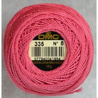 DMC Perle 8 Cotton #335 ROSE 10g Ball 80m