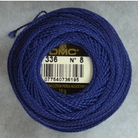 DMC Perle (Pearl) 8 Cotton #336 NAVY BLUE 10g Ball 80m