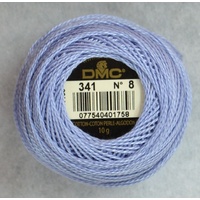 DMC Perle (Pearl) 8 Cotton #341 LIGHT BLUE VIOLET 10g Ball 80m