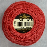 DMC Perle 8 Cotton #347 VERY DARK SALMON 10g Ball 80m