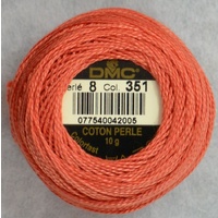 DMC Perle (Pearl) 8 Cotton #351 CORAL 10g Ball 80m