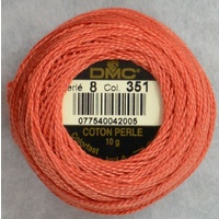 DMC Perle 8 Cotton #351 CORAL 10g Ball 80m