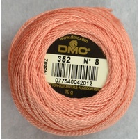 DMC Perle (Pearl) 8 Cotton #352 LIGHT CORAL 10g Ball 80m