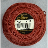 DMC Perle 8 Cotton #355 DARK TERRA COTTA 10g Ball 80m