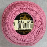 DMC Perle (Pearl) 8 Cotton #3688 MEDIUM MAUVE 10g Ball 80m