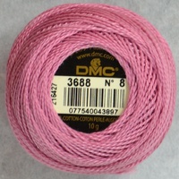 DMC Perle 8 Cotton #3688 MEDIUM MAUVE 10g Ball 80m