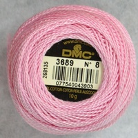 DMC Perle (Pearl) 8 Cotton #3689 LIGHT MAUVE 10g Ball 80m
