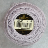 DMC Perle (Pearl) 8 Cotton #3743 VERY LIGHT ANTIQUE VIOLET 10g Ball 80m