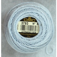 DMC Perle (Pearl) 8 Cotton #3753 VERY LIGHT ANTIQUE BLUE 10g Ball 80m