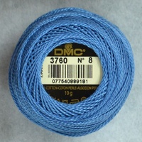DMC Perle (Pearl) 8 Cotton #3760 MEDIUM WEDGWOOD BLUE 10g Ball 80m