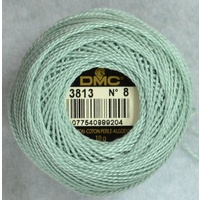 DMC Perle (Pearl) 8 Cotton #3813 LIGHT BLUE GREEN 10g Ball 80m