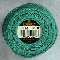 DMC Perle 8 Cotton #3814 AQUAMARINE 10g Ball 80m
