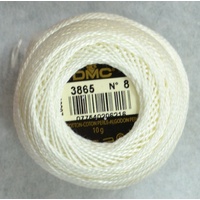 DMC Perle 8 Cotton #3865 WINTER WHITE 10g Ball 80m