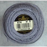 DMC Perle (Pearl) 8 Cotton #414 DARK STEEL GREY 10g Ball 80m