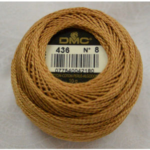 DMC Perle (Pearl) 8 Cotton #436 TAN 10g Ball 80m