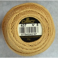 DMC Perle 8 Cotton #437 LIGHT TAN 10g Ball 80m