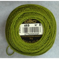 DMC Perle (Pearl) 8 Cotton #469 AVOCADO GREEN 10g Ball 80m