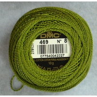 DMC Perle 8 Cotton #469 AVOCADO GREEN 10g Ball 80m