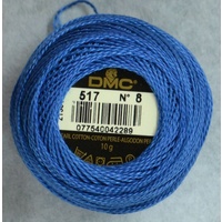 DMC Perle 8 Cotton #517 DARK WEDGWOOD BLUE 10g Ball 80m
