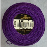 DMC Perle (Pearl) 8 Cotton #550 VERY DARK VIOLET 10g Ball 80m