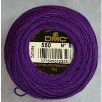 DMC Perle 8 Cotton #550 VERY DARK VIOLET 10g Ball 80m