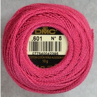 DMC Perle (Pearl) 8 Cotton #601 DARK CRANBERRY 10g Ball 80m