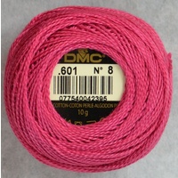 DMC Perle 8 Cotton #601 DARK CRANBERRY 10g Ball 80m
