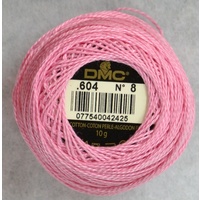DMC Perle 8 Cotton #604 LIGHT CRANBERRY 10g Ball 80m