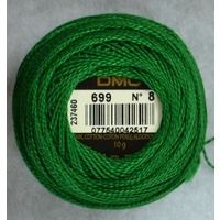DMC Perle 8 Cotton #699 GREEN 10g Ball 80m